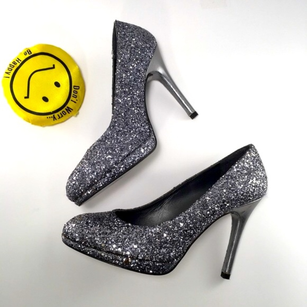 Stuart Weitzman Platswoon Glitter Pumps Heels, US 7.5 M , Never Worn